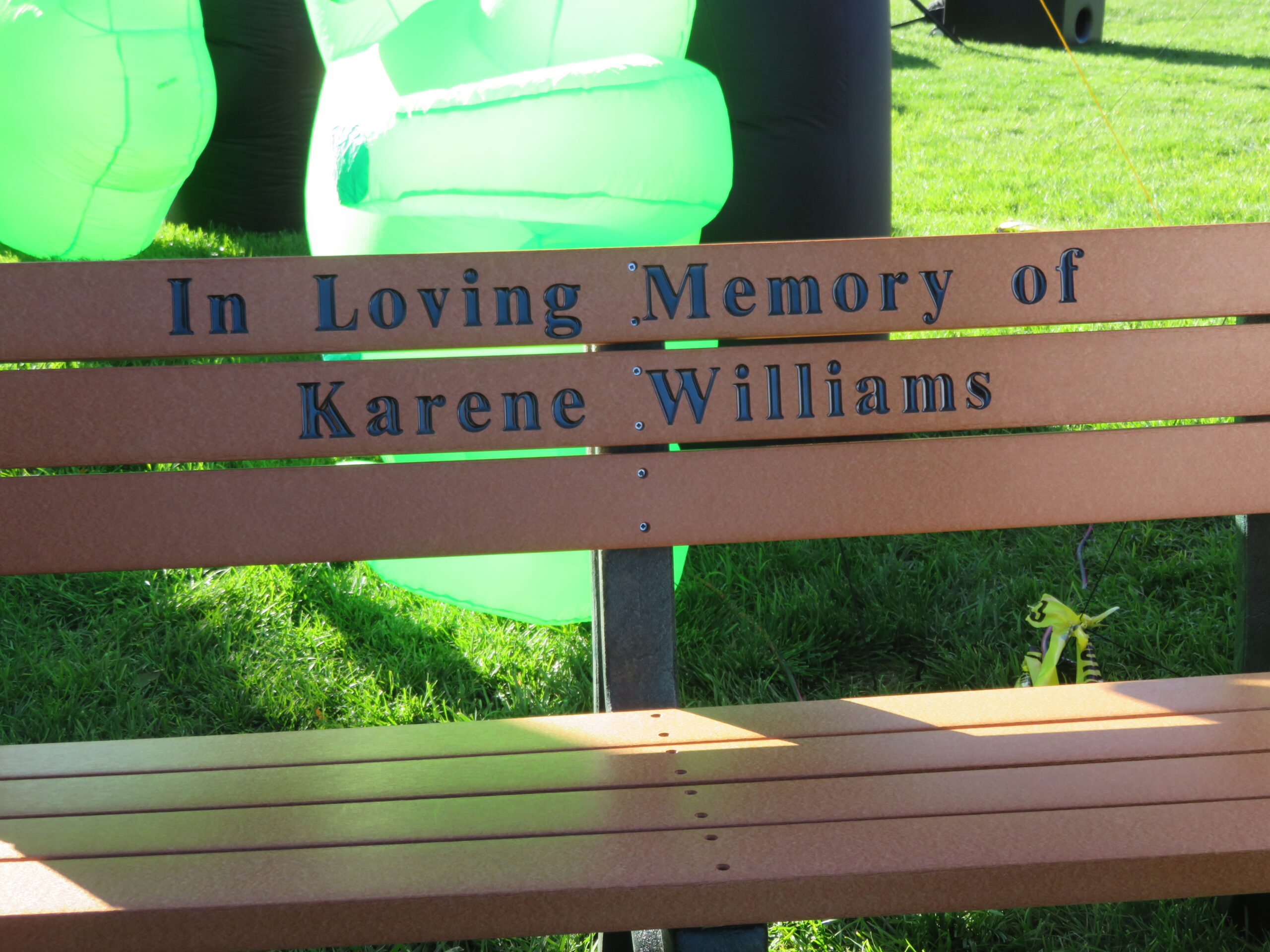 Bench dedicated to valued community member